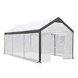 Abba Patio 10 x 20-Feet Large Walk in Fully Enclosed Lawn and Garden Greenhouse with Windows, White