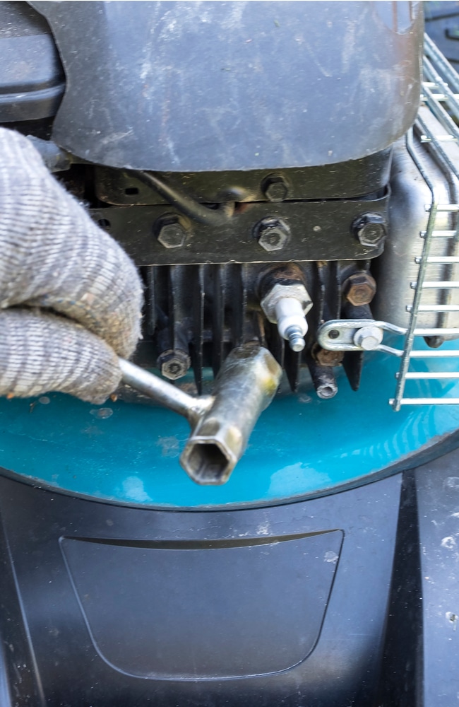 Remove spark plug before changing gas to minimize risk of accident